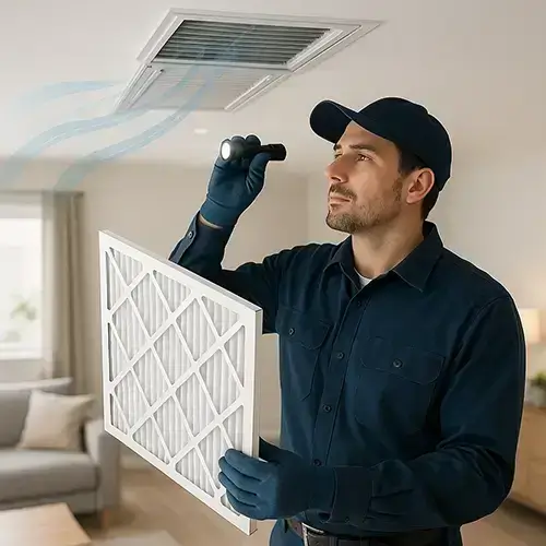 Richmond TX air duct cleaning technician improving HVAC airflow to lower energy bills and boost efficiency